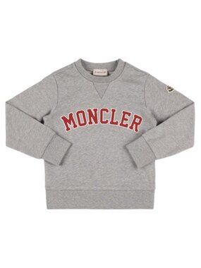 GENUINE MONCLER EMBROIDERED Logo Cotton Fleece Sweatshirt KIDS SIZE 12